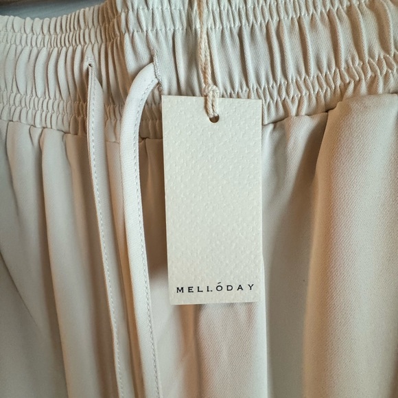 Melloday Women’s Soft Knit Drawstring Pants in Cream - NWT - Picture 3 of 5
